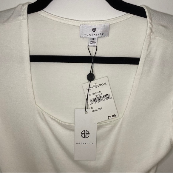 NWT Socialite Square Neck Bodysuit White Small - Picture 7 of 12